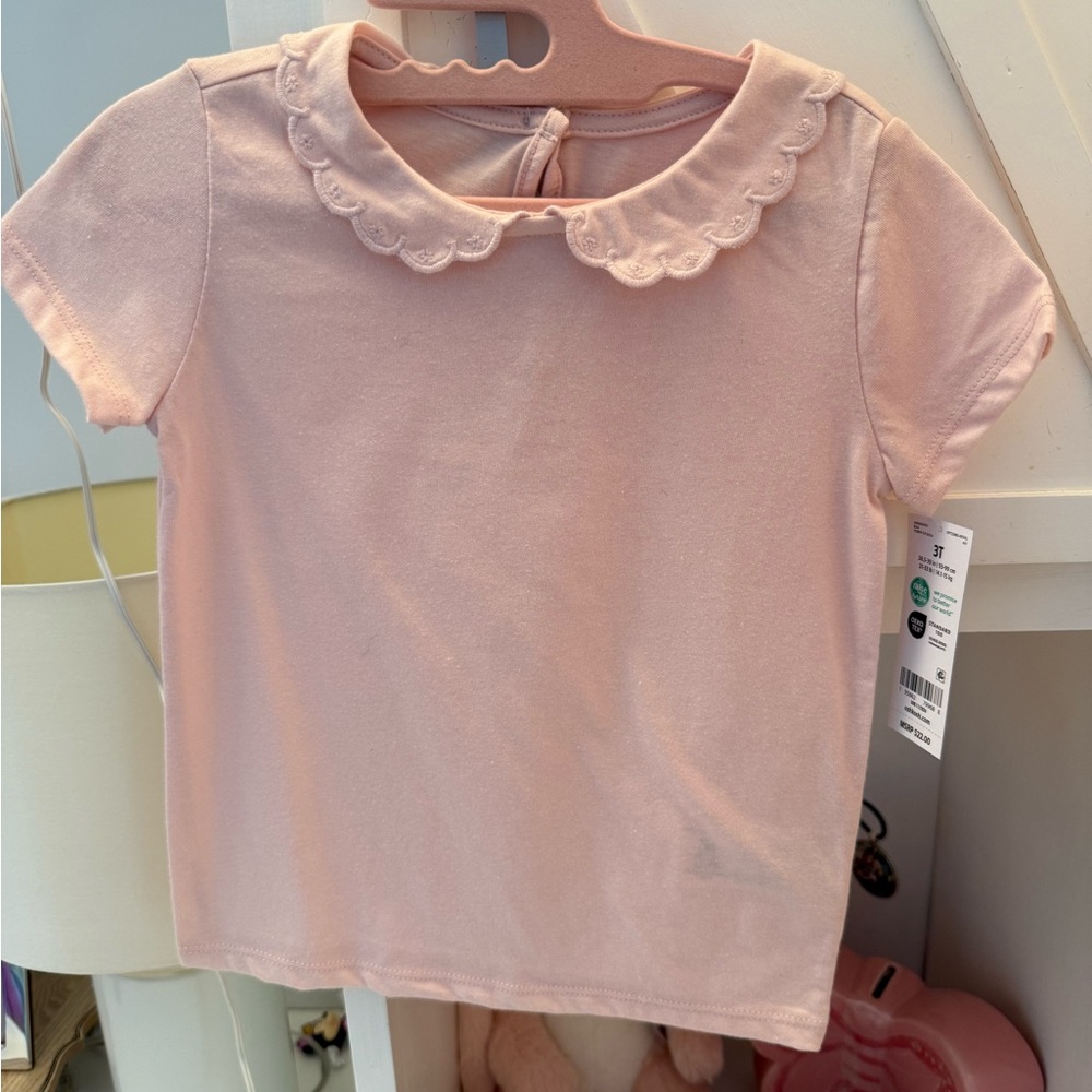 OshKosh B'gosh Pink Short Sleeve Tee with Scalloped Collar